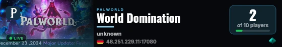 World Domination live status badge