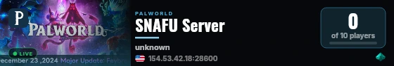 SNAFU Server live status badge