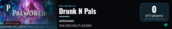Drunk N Pals live status badge