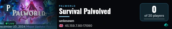 Survival Palvolved live status badge