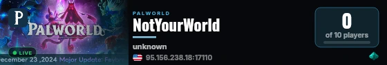 NotYourWorld live status badge