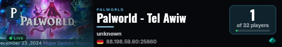 Palworld - Tel Awiw live status badge