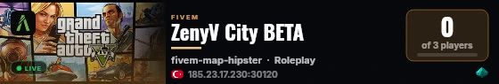 ZenyV City BETA live status badge