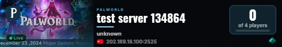 test server 134864 live status badge