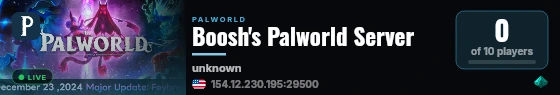 Boosh's Palworld Server live status badge