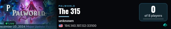 The 315 live status badge