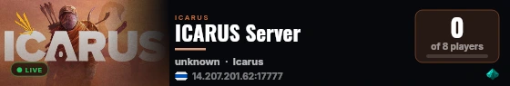 ICARUS Server live status badge