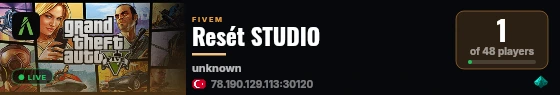 Resét STUDIO live status badge