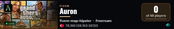 Auron  live status badge
