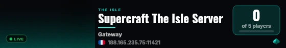 Supercraft The Isle Server live status badge
