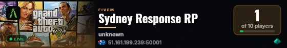 Sydney Response RP live status badge