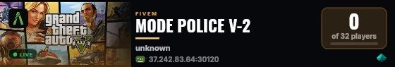 MODE POLICE V-2 live status badge