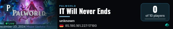 IT Will Never Ends live status badge