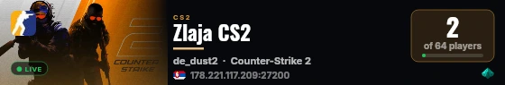 Zlaja CS2 live status badge