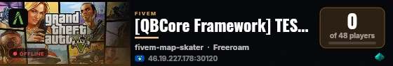 [QBCore Framework] TESTSERVER live status badge