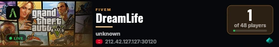 DreamLife live status badge