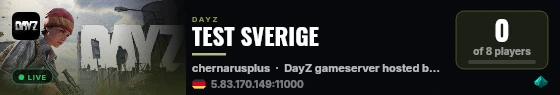 TEST SVERIGE live status badge