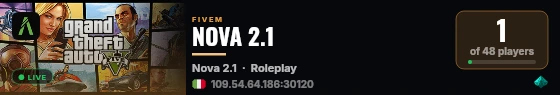 NOVA 2.1 live status badge