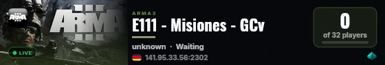 E111 - Misiones - GCv live status badge