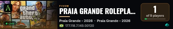 PRAIA GRANDE ROLEPLAY | 2026 live status badge