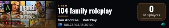 104 family roleplay live status badge