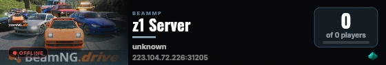 z1 Server live status badge