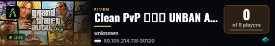 Clean PvP ▬↭🡺 UNBAN ALL 15 JUNE live status badge