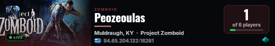 Peozeoulas live status badge