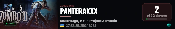 PANTERAXXX live status badge