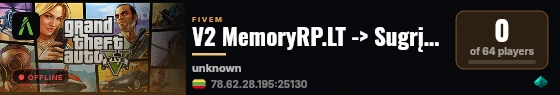 V2 MemoryRP.LT -> Sugrįžtame po ilgo laiko! live status badge