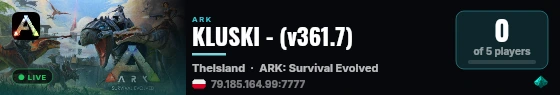 KLUSKI - (v361.7) live status badge