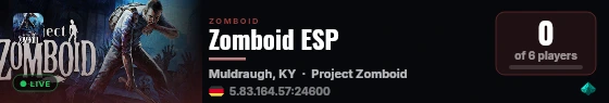 Zomboid ESP live status badge