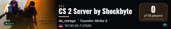 CS 2 Server by Shockbyte live status badge