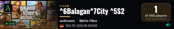 ^6Balagan^7City ^5S2 live status badge
