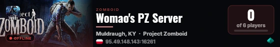 Womao's PZ Server live status badge