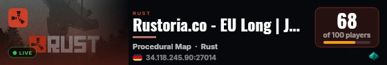 Rustoria.co - EU Long | JUST WIPED 01.09 live status badge