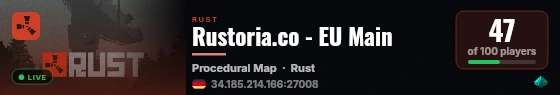 Rustoria.co - EU Main live status badge