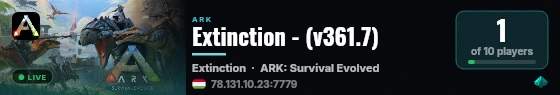 Extinction - (v361.7) live status badge