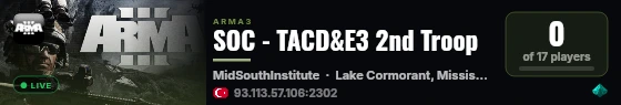 SOC - TACD&E3 2nd Troop live status badge