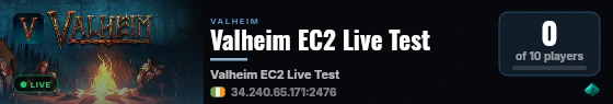 Valheim EC2 Live Test live status badge