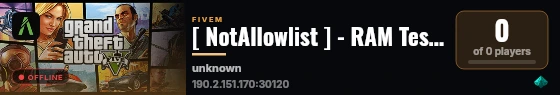 [ NotAllowlist ] - RAM Test Server live status badge