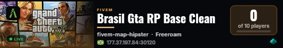 Brasil Gta RP Base Clean live status badge