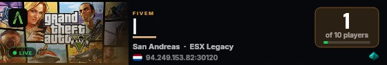 MalavidaRP | ESX Legacy Server live status badge
