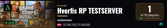 Hverfis RP TESTSERVER live status badge