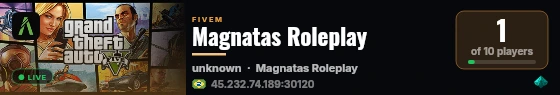 Magnatas Roleplay live status badge