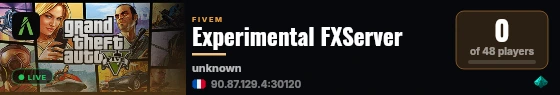 Experimental FXServer live status badge