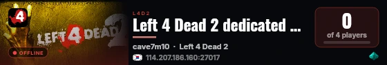 Left 4 Dead 2 dedicated server live status badge