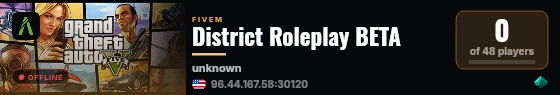 District Roleplay BETA live status badge