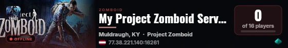 My Project Zomboid Server live status badge