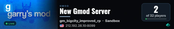 New Gmod Server live status badge